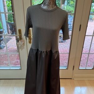Herno Gray and Dark Brown Maxi Dress